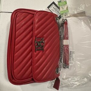 Badgley Mischka Red Quilted Crossbody Bag